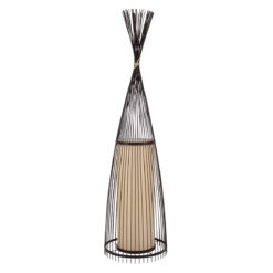 GLOBOSTAR® AZORES 01756 Boho Επιδαπέδιο Φωτιστικό με Ντουί 1 x E27 AC 220-240V IP20 - Καφέ & Μπεζ - Μ40 x Π40 x Υ150cm