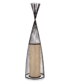 GLOBOSTAR® AZORES 01756 Boho Επιδαπέδιο Φωτιστικό με Ντουί 1 x E27 AC 220-240V IP20 - Καφέ & Μπεζ - Μ40 x Π40 x Υ150cm