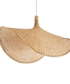 GLOBOSTAR® CUBA 01767 Boho Κρεμαστό Φωτιστικό Οροφής με Ντουί 1 x E27 AC 220-240V IP20 - Μπεζ - Μ80 x Π80 x Υ49cm