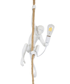 GLOBOSTAR® APES 01802 Μοντέρνο Κρεμαστό Φωτιστικό Οροφής με Ντουί 1 x E27 AC 220-240V IP20 - Λευκό & Μπεζ - Μ26 x Π28 x Υ69cm