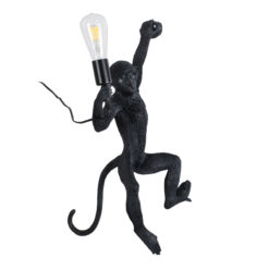 GLOBOSTAR® APES 01804 Μοντέρνο Φωτιστικό Τοίχου - Απλίκα με Ντουί 1 x E27 AC 220-240V IP20 - Μαύρο - Μ34 x Π31 x Υ61cm