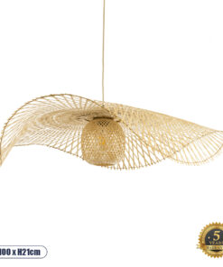 GLOBOSTAR® CINNABAR 01838 Boho Κρεμαστό Φωτιστικό Οροφής με Ντουί 1 x E27 AC 220-240V IP20 - Μπεζ - Μ100 x Π100 x Υ21cm