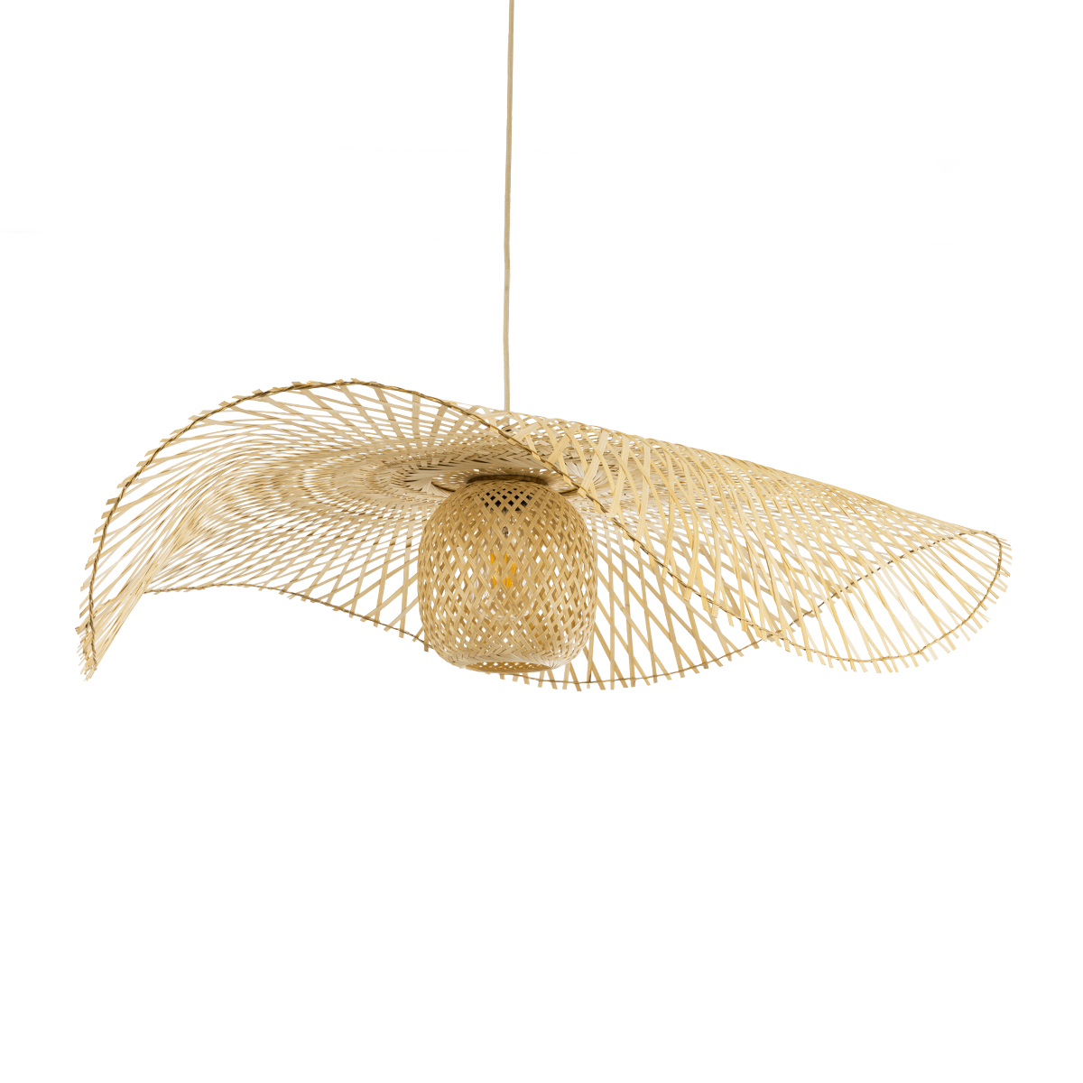 GLOBOSTAR® CINNABAR 01838 Boho Κρεμαστό Φωτιστικό Οροφής με Ντουί 1 x E27 AC 220-240V IP20 - Μπεζ - Μ100 x Π100 x Υ21cm - Image 2