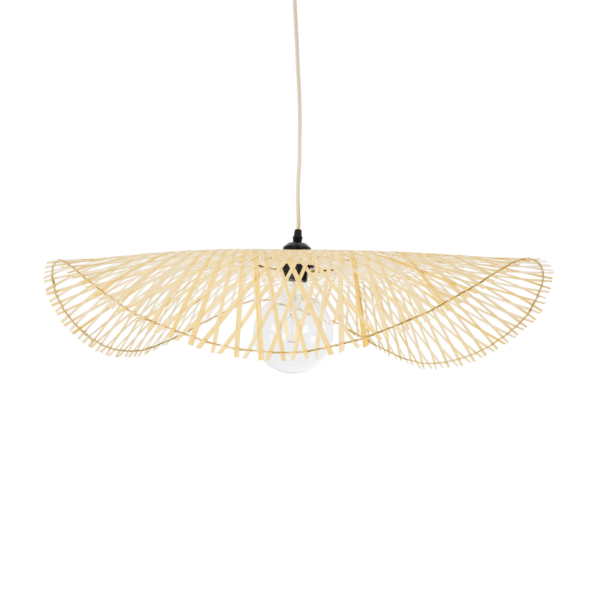 GLOBOSTAR® MELEMELE 01841 Boho Κρεμαστό Φωτιστικό Οροφής με Ντουί 1 x E27 AC 220-240V IP20 - Μπεζ - Μ75 x Π75 x Υ10cm - Image 5