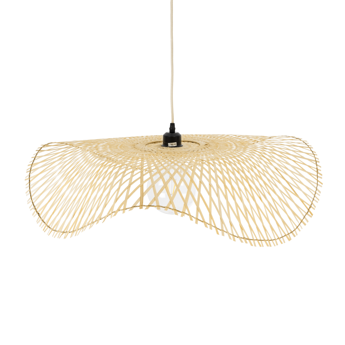 GLOBOSTAR® MELEMELE 01841 Boho Κρεμαστό Φωτιστικό Οροφής με Ντουί 1 x E27 AC 220-240V IP20 - Μπεζ - Μ75 x Π75 x Υ10cm - Image 7