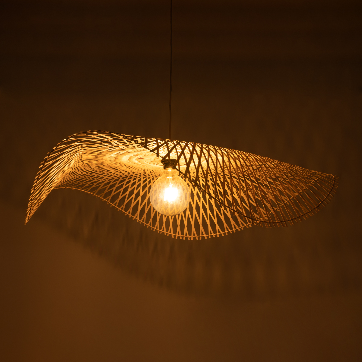 GLOBOSTAR® MELEMELE 01842 Boho Κρεμαστό Φωτιστικό Οροφής με Ντουί 1 x E27 AC 220-240V IP20 - Μπεζ - Μ100 x Π100 x Υ12cm - Image 3