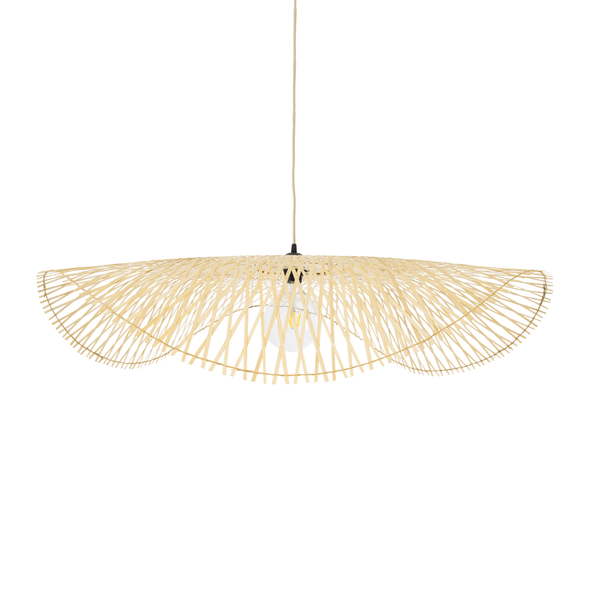 GLOBOSTAR® MELEMELE 01842 Boho Κρεμαστό Φωτιστικό Οροφής με Ντουί 1 x E27 AC 220-240V IP20 - Μπεζ - Μ100 x Π100 x Υ12cm - Image 5