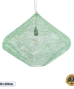GLOBOSTAR® KENTUCKY 01866 Vintage Κρεμαστό Φωτιστικό Οροφής με Ντουί 1 x E27 AC 220-240V IP20 - Τιρκουάζ - Μ60 x Π60 x Υ50cm