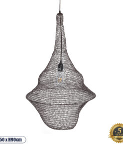 GLOBOSTAR® KENTUCKY 01875 Vintage Κρεμαστό Φωτιστικό Οροφής με Ντουί 1 x E27 AC 220-240V IP20 - Καφέ - Μ50 x Π50 x Υ90cm
