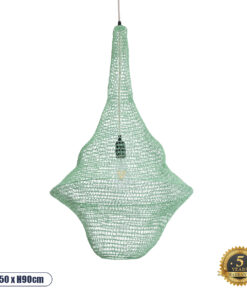 GLOBOSTAR® KENTUCKY 01876 Vintage Κρεμαστό Φωτιστικό Οροφής με Ντουί 1 x E27 AC 220-240V IP20 - Τιρκουάζ - Μ50 x Π50 x Υ90cm