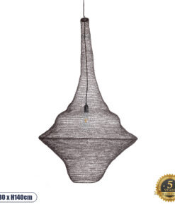 GLOBOSTAR® KENTUCKY 01878 Vintage Κρεμαστό Φωτιστικό Οροφής με Ντουί 1 x E27 AC 220-240V IP20 - Καφέ - Μ80 x Π80 x Υ140cm