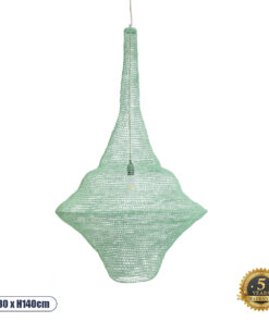GLOBOSTAR® KENTUCKY 01879 Vintage Κρεμαστό Φωτιστικό Οροφής με Ντουί 1 x E27 AC 220-240V IP20 - Τιρκουάζ - Μ80 x Π80 x Υ140cm