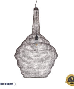 GLOBOSTAR® KENTUCKY 01884 Vintage Κρεμαστό Φωτιστικό Οροφής με Ντουί 1 x E27 AC 220-240V IP20 - Καφέ - Μ60 x Π60 x Υ90cm