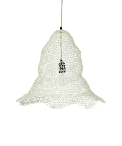 GLOBOSTAR® KENTUCKY 01889 Vintage Κρεμαστό Φωτιστικό Οροφής με Ντουί 1 x E27 AC 220-240V IP20 - Λευκό - Μ50 x Π50 x Υ48cm