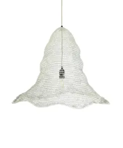 GLOBOSTAR® KENTUCKY 01892 Vintage Κρεμαστό Φωτιστικό Οροφής με Ντουί 1 x E27 AC 220-240V IP20 - Λευκό - Μ60 x Π60 x Υ52cm