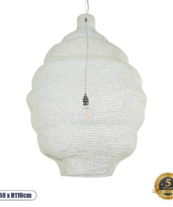 GLOBOSTAR® KENTUCKY 01901 Vintage Κρεμαστό Φωτιστικό Οροφής με Ντουί 1 x E27 AC 220-240V IP20 - Λευκό - Μ80 x Π80 x Y110cm