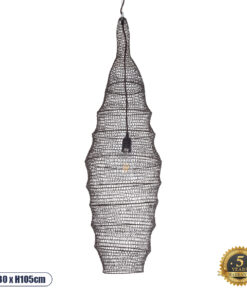 GLOBOSTAR® KENTUCKY 01908 Vintage Κρεμαστό Φωτιστικό Οροφής με Ντουί 1 x E27 AC 220-240V IP20 - Καφέ - Μ30 x Π30 x Y105cm