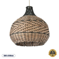 GLOBOSTAR® SEYCHELLES 01948 Boho Κρεμαστό Φωτιστικό Οροφής με Ντουί 1 x E27 AC 220-240V IP20 - Καφέ & Λαδί - Μ40 x Π40 x Υ40cm