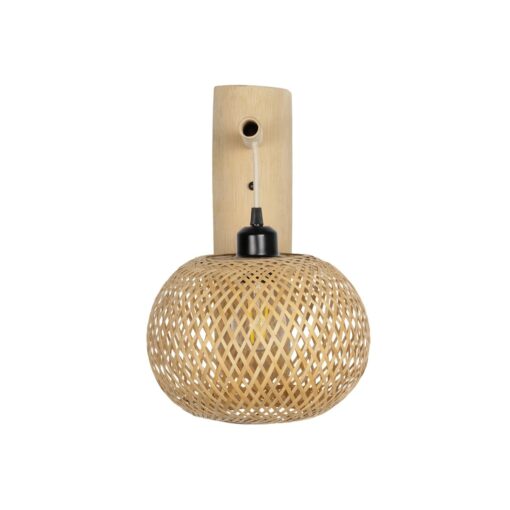 GLOBOSTAR® SELVA 01963 Boho Φωτιστικό Τοίχου – Απλίκα με Ντουί 1 x E27 AC 220-240V IP20 – Μπεζ – Μ23 x Π23 x Υ37cm