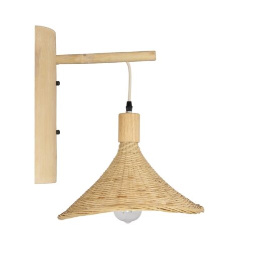 GLOBOSTAR® KALIA 01964 Boho Φωτιστικό Τοίχου – Απλίκα με Ντουί 1 x E27 AC 220-240V IP20 – Μπεζ – Μ33 x Π36 x Υ42cm