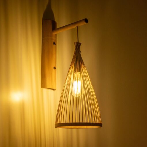 GLOBOSTAR® ARIDA 01970 Boho Φωτιστικό Τοίχου – Απλίκα με Ντουί 1 x E27 AC 220-240V IP20 – Μπεζ – Μ21 x Π30 x Υ55cm