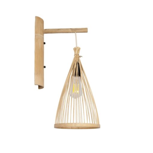 GLOBOSTAR® ARIDA 01970 Boho Φωτιστικό Τοίχου – Απλίκα με Ντουί 1 x E27 AC 220-240V IP20 – Μπεζ – Μ21 x Π30 x Υ55cm