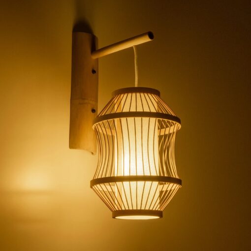 GLOBOSTAR® TULUM 01971 Boho Φωτιστικό Τοίχου – Απλίκα με Ντουί 1 x E27 AC 220-240V IP20 – Μπεζ – Μ24 x Π32 x Υ55cm