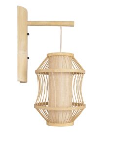 GLOBOSTAR® TULUM 01971 Boho Φωτιστικό Τοίχου – Απλίκα με Ντουί 1 x E27 AC 220-240V IP20 – Μπεζ – Μ24 x Π32 x Υ55cm