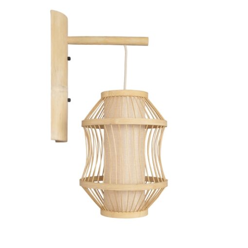 GLOBOSTAR® TULUM 01971 Boho Φωτιστικό Τοίχου – Απλίκα με Ντουί 1 x E27 AC 220-240V IP20 – Μπεζ – Μ24 x Π32 x Υ55cm