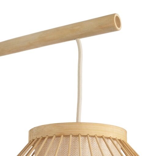GLOBOSTAR® TULUM 01971 Boho Φωτιστικό Τοίχου – Απλίκα με Ντουί 1 x E27 AC 220-240V IP20 – Μπεζ – Μ24 x Π32 x Υ55cm