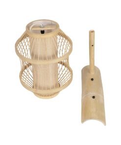 GLOBOSTAR® TULUM 01971 Boho Φωτιστικό Τοίχου – Απλίκα με Ντουί 1 x E27 AC 220-240V IP20 – Μπεζ – Μ24 x Π32 x Υ55cm