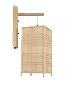 GLOBOSTAR® KOMO 01976 Boho Φωτιστικό Τοίχου – Απλίκα με Ντουί 1 x E27 AC 220-240V IP20 – Μπεζ – Μ20 x Π30 x Υ60cm