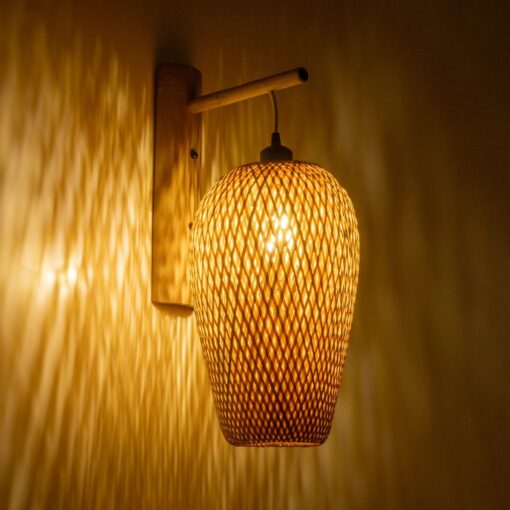 GLOBOSTAR® SELVA 01977 Boho Φωτιστικό Τοίχου – Απλίκα με Ντουί 1 x E27 AC 220-240V IP20 – Μπεζ – Μ24 x Π32 x Υ56cm