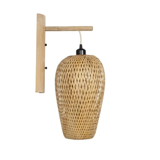 GLOBOSTAR® SELVA 01977 Boho Φωτιστικό Τοίχου – Απλίκα με Ντουί 1 x E27 AC 220-240V IP20 – Μπεζ – Μ24 x Π32 x Υ56cm