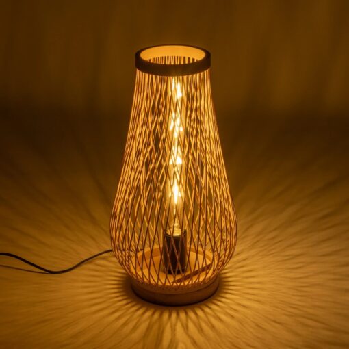 GLOBOSTAR® ARIDA 01982 Boho Επιτραπέζιο Φωτιστικό Πορτατίφ με Ντουί 1 x E27 AC 220-240V IP20 – Μπεζ – Μ20 x Π20 x Υ38.5cm