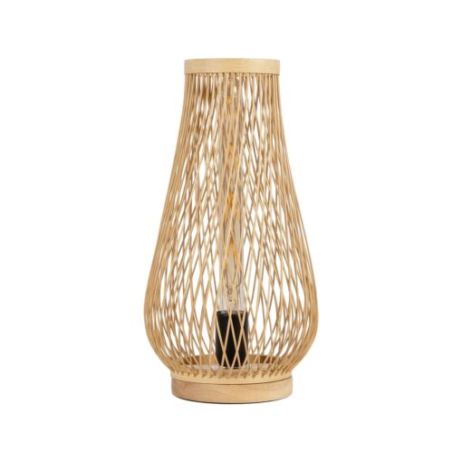 GLOBOSTAR® ARIDA 01982 Boho Επιτραπέζιο Φωτιστικό Πορτατίφ με Ντουί 1 x E27 AC 220-240V IP20 – Μπεζ – Μ20 x Π20 x Υ38.5cm