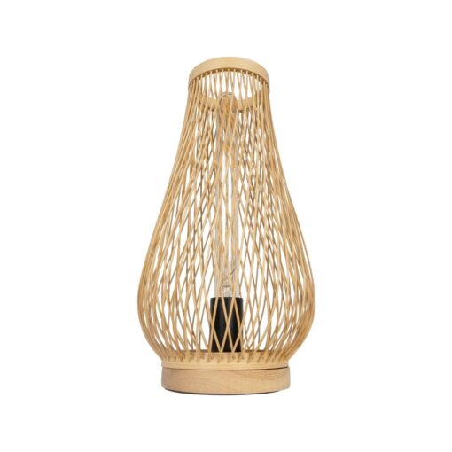 GLOBOSTAR® ARIDA 01982 Boho Επιτραπέζιο Φωτιστικό Πορτατίφ με Ντουί 1 x E27 AC 220-240V IP20 – Μπεζ – Μ20 x Π20 x Υ38.5cm