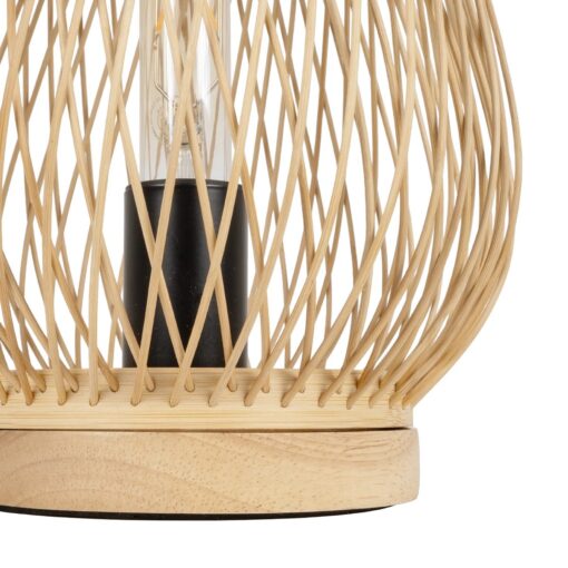 GLOBOSTAR® ARIDA 01982 Boho Επιτραπέζιο Φωτιστικό Πορτατίφ με Ντουί 1 x E27 AC 220-240V IP20 – Μπεζ – Μ20 x Π20 x Υ38.5cm