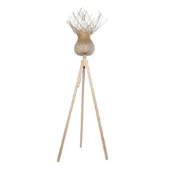 GLOBOSTAR® POPPY 01984 Boho Επιδαπέδιο Φωτιστικό με Ντουί 1 x E27 AC 220-240V IP20 - Μπεζ - Μ58 x Π58 x Υ168cm