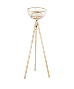 GLOBOSTAR® POPPY 01986 Boho Επιδαπέδιο Φωτιστικό με Ντουί 1 x E27 AC 220-240V IP20 - Μπεζ - Μ58 x Π58 x Υ141cm