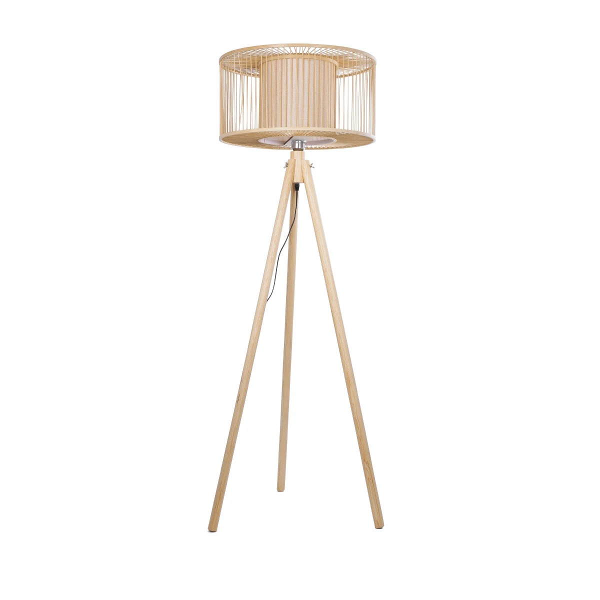 GLOBOSTAR® POPPY 01988 Boho Επιδαπέδιο Φωτιστικό με Ντουί 1 x E27 AC 220-240V IP20 - Μπεζ - Μ58 x Π58 x Υ145cm