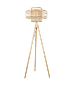 GLOBOSTAR® POPPY 01989 Boho Επιδαπέδιο Φωτιστικό με Ντουί 1 x E27 AC 220-240V IP20 - Μπεζ - Μ58 x Π58 x Υ149cm