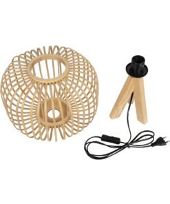 GLOBOSTAR® CHORD 01990 Boho Επιτραπέζιο Φωτιστικό Πορτατίφ με Ντουί 1 x E27 AC 220-240V IP20 – Μπεζ – Μ31 x Π31 x Υ43cm