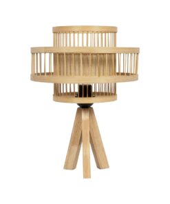 GLOBOSTAR® TULUM 01991 Boho Επιτραπέζιο Φωτιστικό Πορτατίφ με Ντουί 1 x E27 AC 220-240V IP20 – Μπεζ – Μ30 x Π30 x Υ41cm