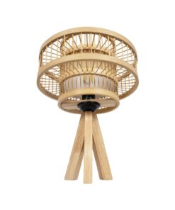GLOBOSTAR® TULUM 01991 Boho Επιτραπέζιο Φωτιστικό Πορτατίφ με Ντουί 1 x E27 AC 220-240V IP20 – Μπεζ – Μ30 x Π30 x Υ41cm