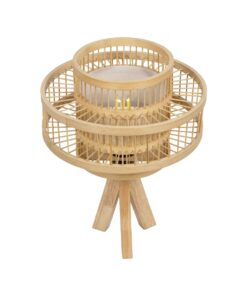 GLOBOSTAR® TULUM 01991 Boho Επιτραπέζιο Φωτιστικό Πορτατίφ με Ντουί 1 x E27 AC 220-240V IP20 – Μπεζ – Μ30 x Π30 x Υ41cm