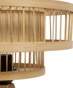 GLOBOSTAR® TULUM 01991 Boho Επιτραπέζιο Φωτιστικό Πορτατίφ με Ντουί 1 x E27 AC 220-240V IP20 – Μπεζ – Μ30 x Π30 x Υ41cm