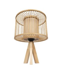 GLOBOSTAR® TULUM 01993 Boho Επιτραπέζιο Φωτιστικό Πορτατίφ με Ντουί 1 x E27 AC 220-240V IP20 – Μπεζ – Μ30 x Π30 x Υ40cm