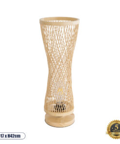 GLOBOSTAR® ROWAN 01994 Boho Επιτραπέζιο Φωτιστικό Πορτατίφ με Ντουί 1 x E27 AC 220-240V IP20 - Μπεζ - Μ17 x Π17 x Υ42cm