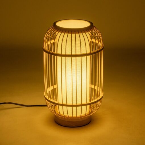 GLOBOSTAR® TULUM 02001 Boho Επιτραπέζιο Φωτιστικό Πορτατίφ με Ντουί 1 x E27 AC 220-240V IP20 – Μπεζ – Μ20 x Π20 x Υ32cm